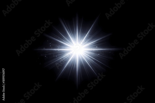 Camera Flash Starburst, bright explosion of white light, paparazzi effect