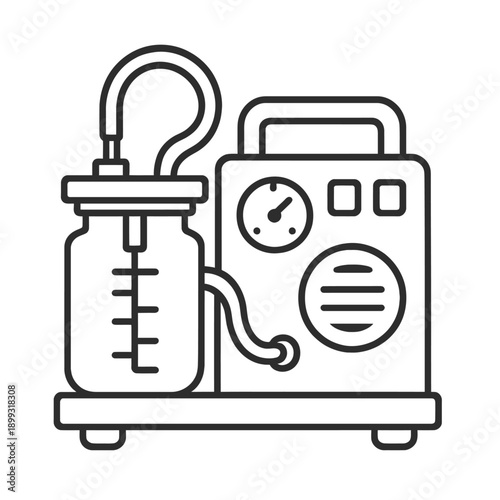 Portable Medical Suction Machine for airway management, emergency response & home care. Electric aspirator removes sputum, mucus, surgical fluids. Adjustable vacuum, collection jar