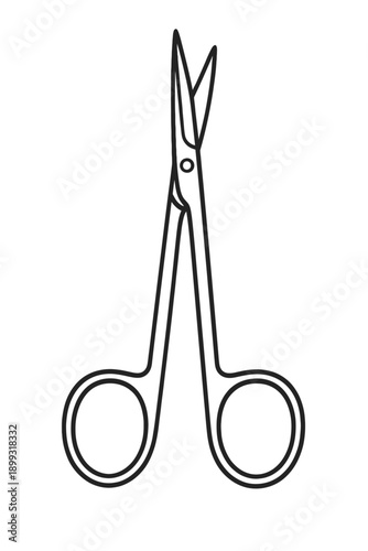 Precision stainless steel manicure & pedicure scissors, expertly designed for flawless nail and cuticle care. Ultra-sharp, fine-tipped blades ensure exact trimming for professional results in salons