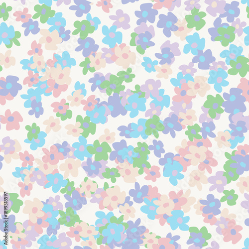 Pastel Ditsy Floral seamless pattern design