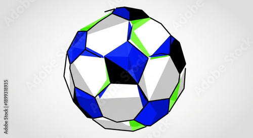 Geometric Low-Poly Soccer Ball Illustration