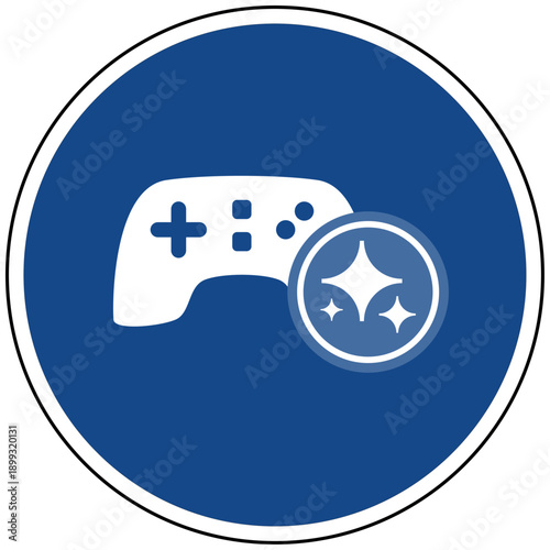 Gamepad Controller Symbol blaues Schild Künstliche Intelligenz KI Vektor für Gaming Videospiele Gaming-Technologie und intelligente Spielsteuerung