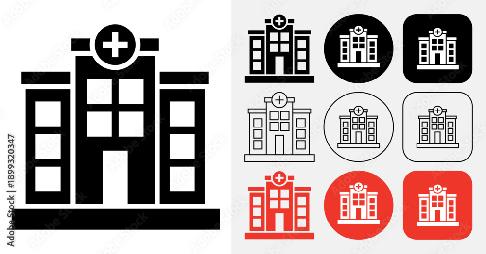 Obraz premium Collection of Simple Hospital Icon