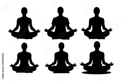 Lotus Pose Meditation Silhouette – Calm, Wellness, and Spiritual Practice Vector