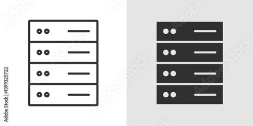 Server Icon representing data storage, network management, and cloud infrastructure.