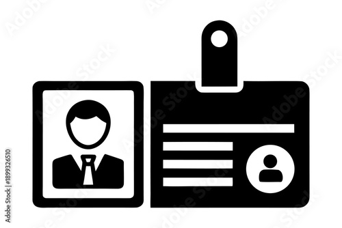 Staff ID and Driver License Icon Pack on White Background.