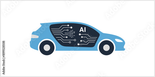 AI in Cars Futuristic Autonomous Vehicle Technology.
