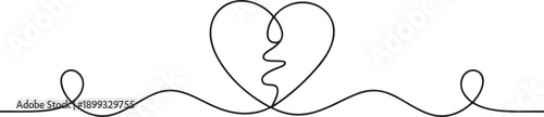 Continuous line or one line art of Broken heart. Sadness. Feeling sorry for broken love. Vector illustration
