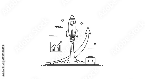 Rocket Launching into Space.