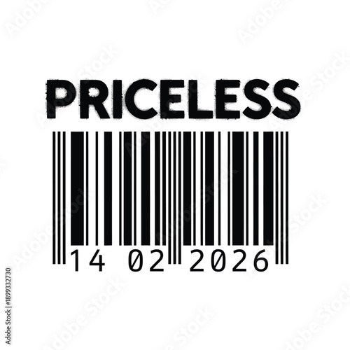 Priceless barcode label with a unique numeric code displayed prominently against a clean white background for product identification purposes effectively.