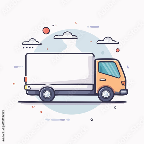 Illustration of a delivery truck with a blank space on the side for customization, perfect for logistics and transport services
