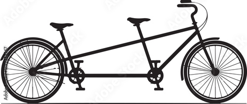 Flat design tandem bicycle icon vector illustration
