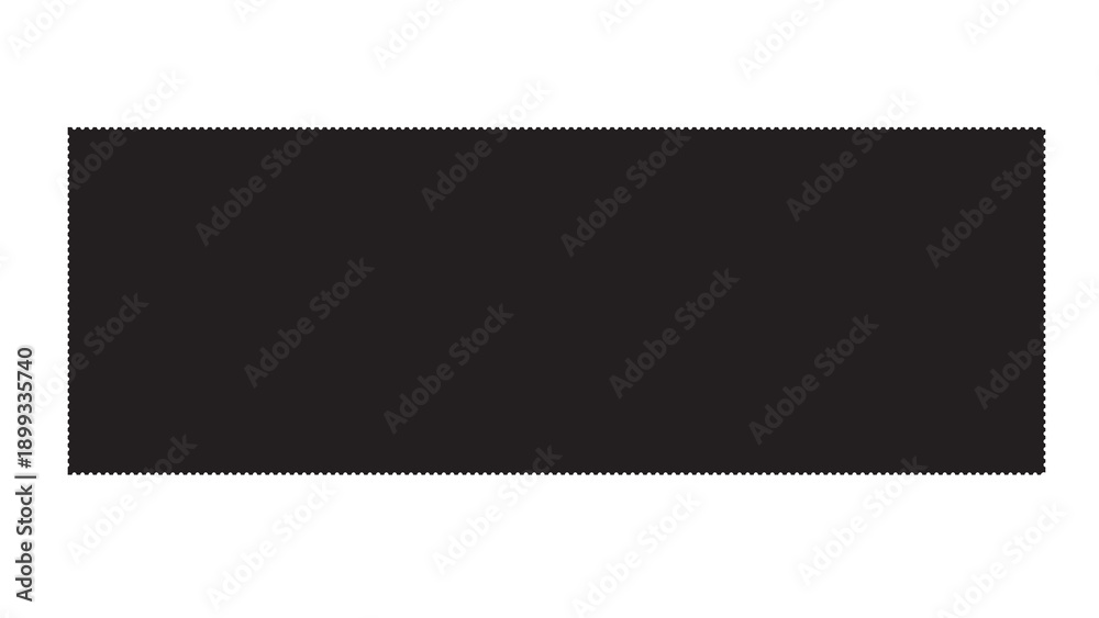Obraz premium Solid black ticket with a jagged, perforated edge. A bold and minimalist design element, perfect for creating tickets, coupons, or graphic accents.
