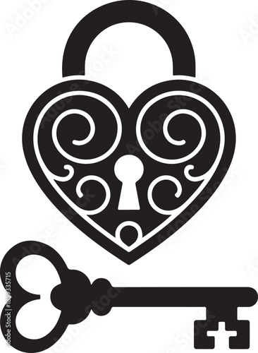 Heart and skeleton key