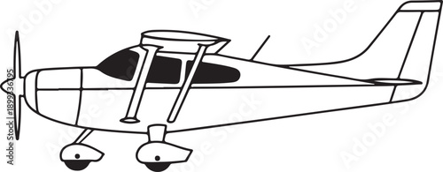 Hobby airplane illustration vector side view