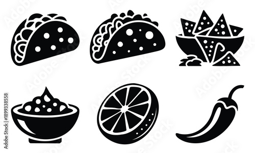 Cinco de mayo silhouette set bundle cinco de mayo silhouette mexican food