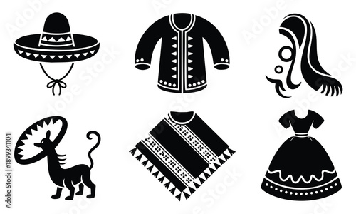Cinco de mayo silhouette set bundle cinco de mayo silhouette traditional costumes