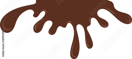 Chocolate melted drip frame corner illustration. Dark chocolate, melted choco for background chocolate day, flyer, banner, promotional. Vector isolated.
