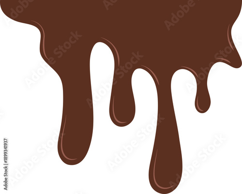 Chocolate melted drip frame corner illustration. Dark chocolate, melted choco for background chocolate day, flyer, banner, promotional. Vector isolated.