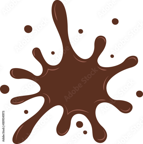 Chocolate melted drip frame corner illustration. Dark chocolate, melted choco for background chocolate day, flyer, banner, promotional. Vector isolated.