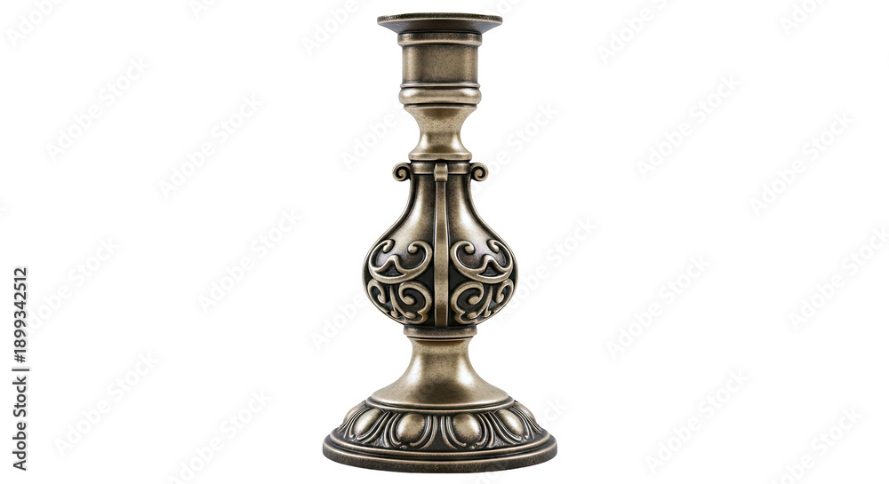 Fototapeta premium Antique Bronze Candlestick with Ornate Design