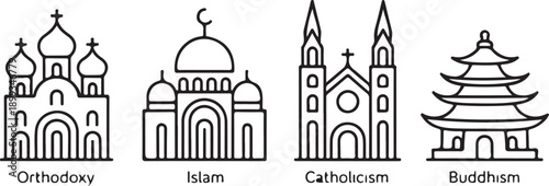 Taj Mahal Hand Drawn, India Agra - Line art vector illustration