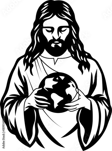 An ancient depiction of a compassionate figure holding a globe symbolizing universal care