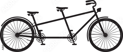 Vintage Illustration of tandem bicycle over transparent background