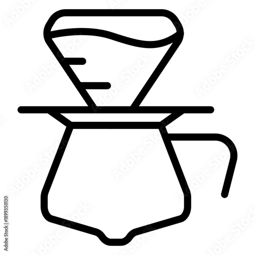 Coffee Filter Vector Line Icon Design