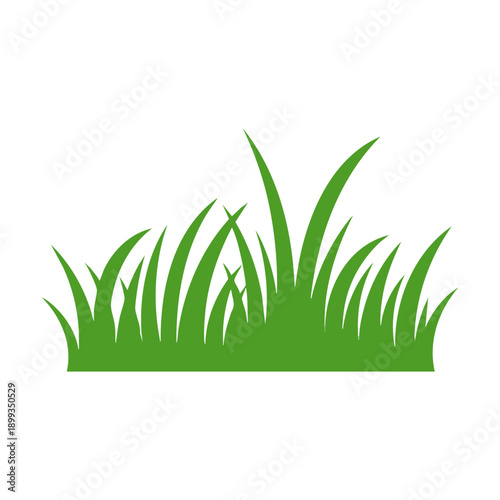 Lush green grass blades silhouette illustration