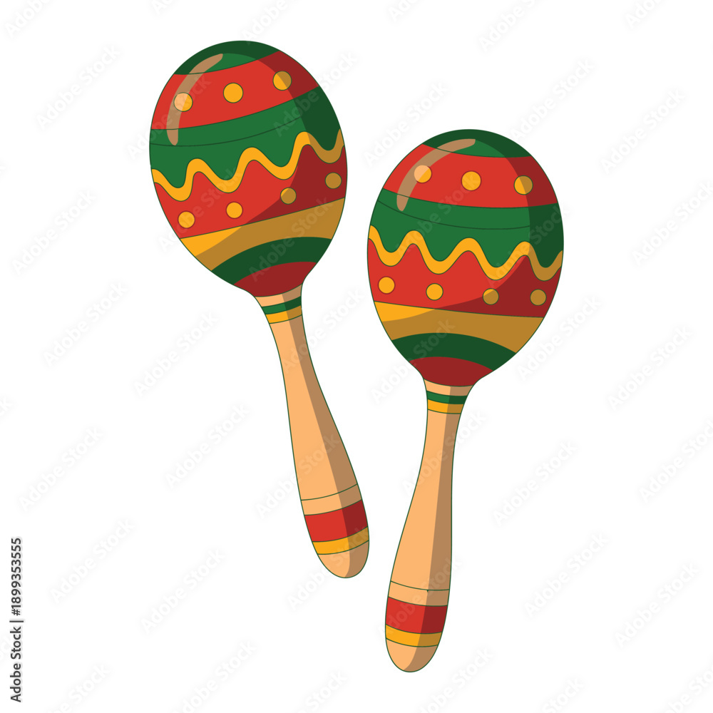 Ταπετσαρία Colorful cartoon maracas isolated on white background for music and dance icon