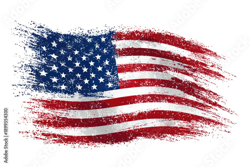 Grunge American flag, distressed