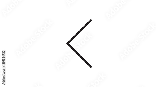 Less than symbol on white background in minimalist design with simple black lines for mathematical or coding