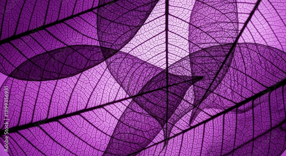 Obraz premium Purple Skeleton Leaves Macro Texture