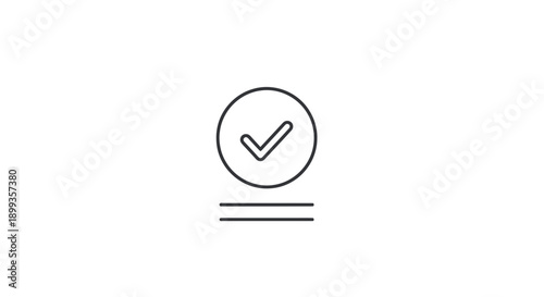 Simple Checkmark Icon in Circle Symbol.