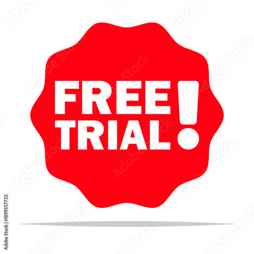 Free trial label icon vector isolated illustration