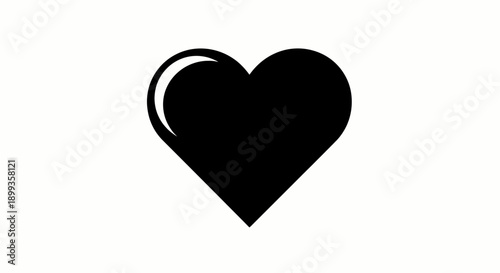 Black Heart Shape Icon Symbol Logo.