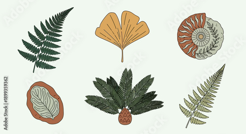 Seamless vector illustration set of autumn leaves featuring orange fall foliage patterns and nature design elements for seasonal wallpaper decoration