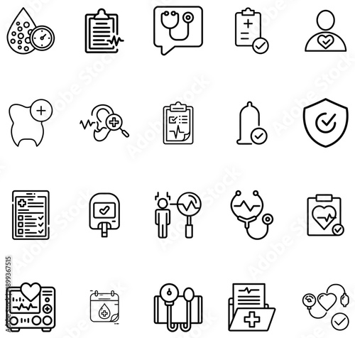 Collection of Medical with Health and Diagnostic Symbols healthcare