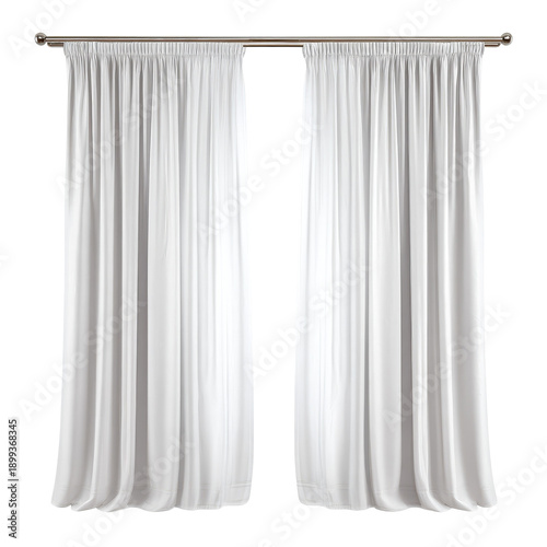 Pair of plain white sheer curtains