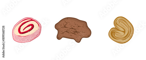 Mexican Sweet Bread Pan Dulce Vector Illustration Set