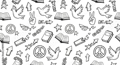 Artistic Patterns, Peace Symbols, Visual Illustration, Abstract Design, Graphic