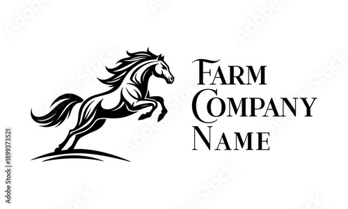 Elegant Horse Farm Logo Design – Luxury Ranch, Stable and Equestrian Brand Vector.