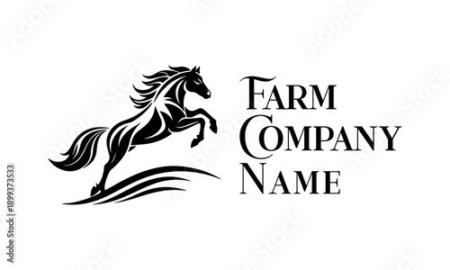 Elegant Horse Farm Logo Design – Luxury Ranch, Stable and Equestrian Brand Vector.