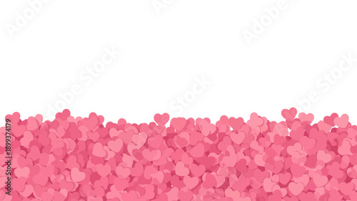 Vibrant pink hearts scattered in a romantic festive arrangement