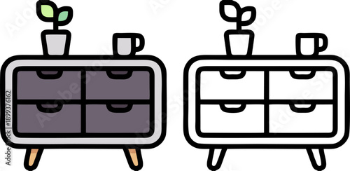 Modern Office Drawer Cabinet Set