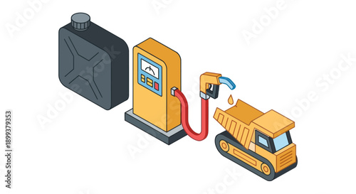 Fuel Pump Refueling Heavy Machinery Equipment.