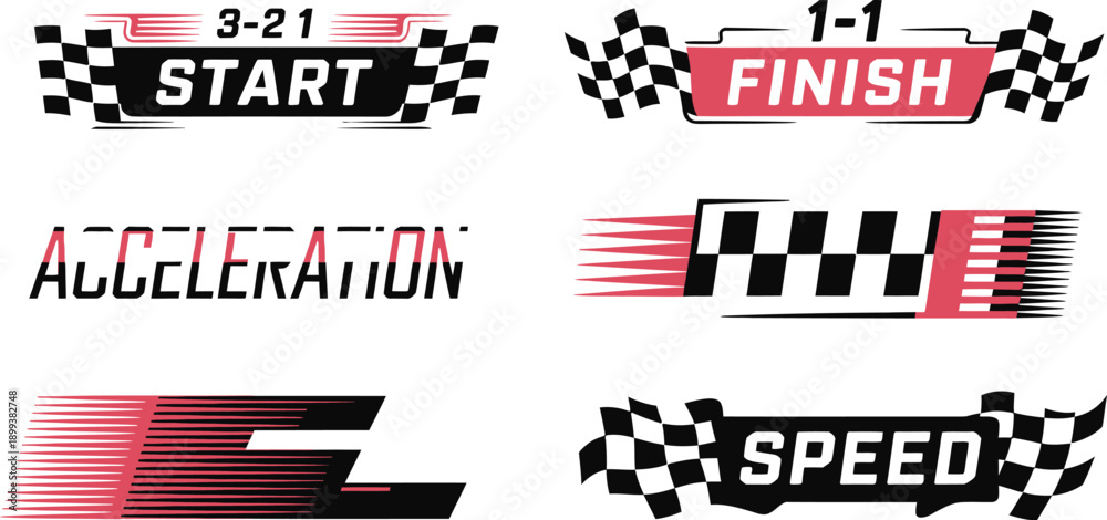 Fototapeta premium dynamic motorsport racing graphics and automotive livery vector design pack