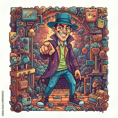 Ancient Egyptian god illustrated on papyrus in a sacred stained glass art style