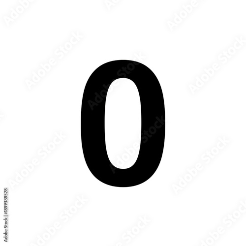 Digital 3D number 0 black glossy font, PNG with alpha channel.